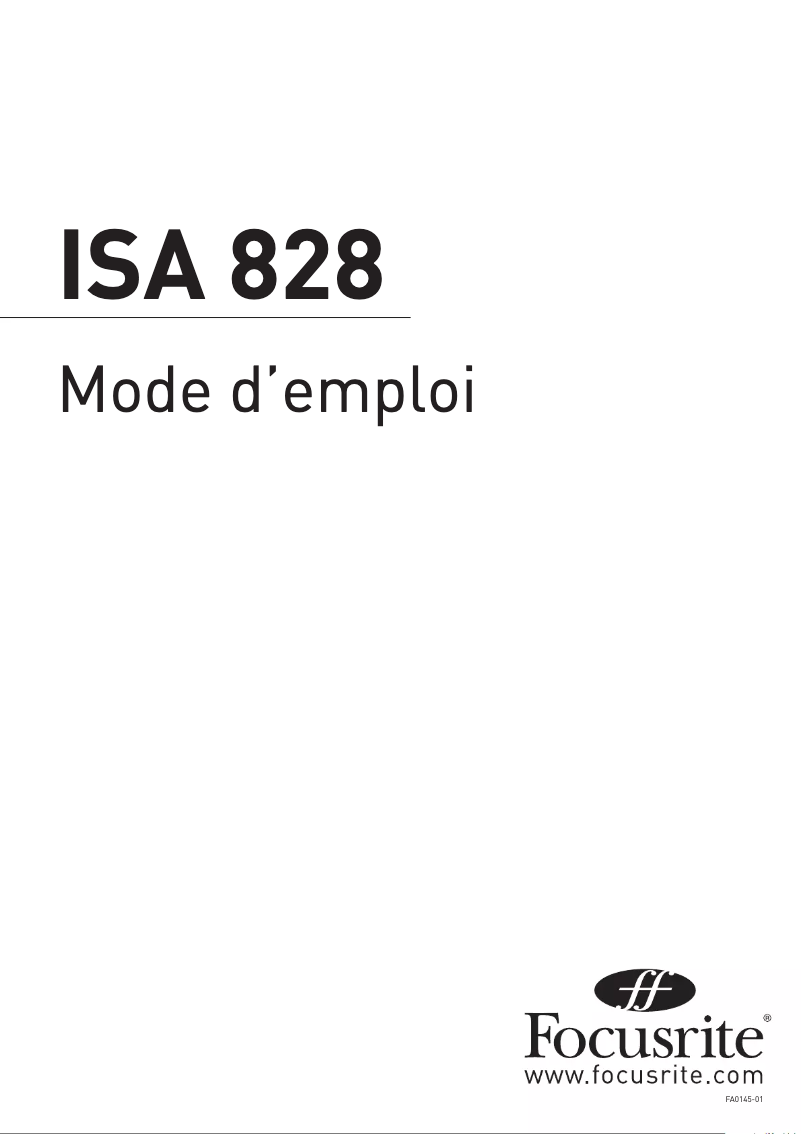 Image de la première page du manuel de l'appareil ISA 828