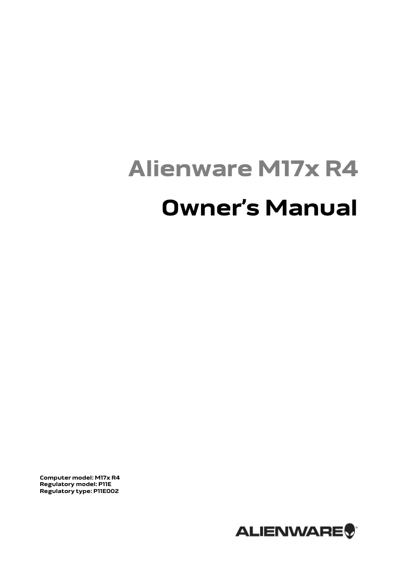 Página 1 del manual Manual de usuario Alienware M17x R4