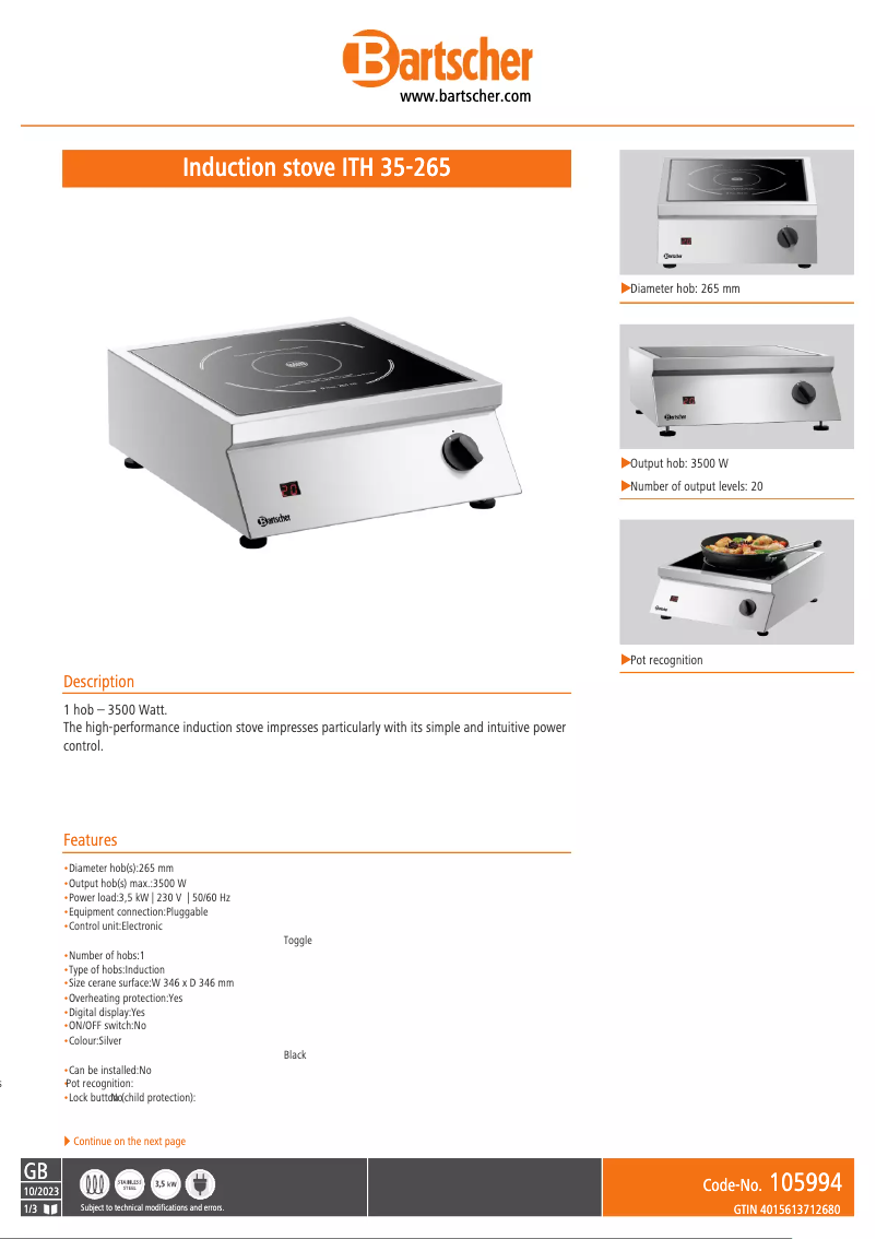 Image de la première page du manuel de l'appareil ITH 35