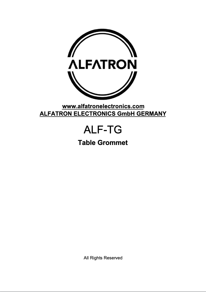 Page 1 de la notice Manuel utilisateur Alfatron ALF-TG