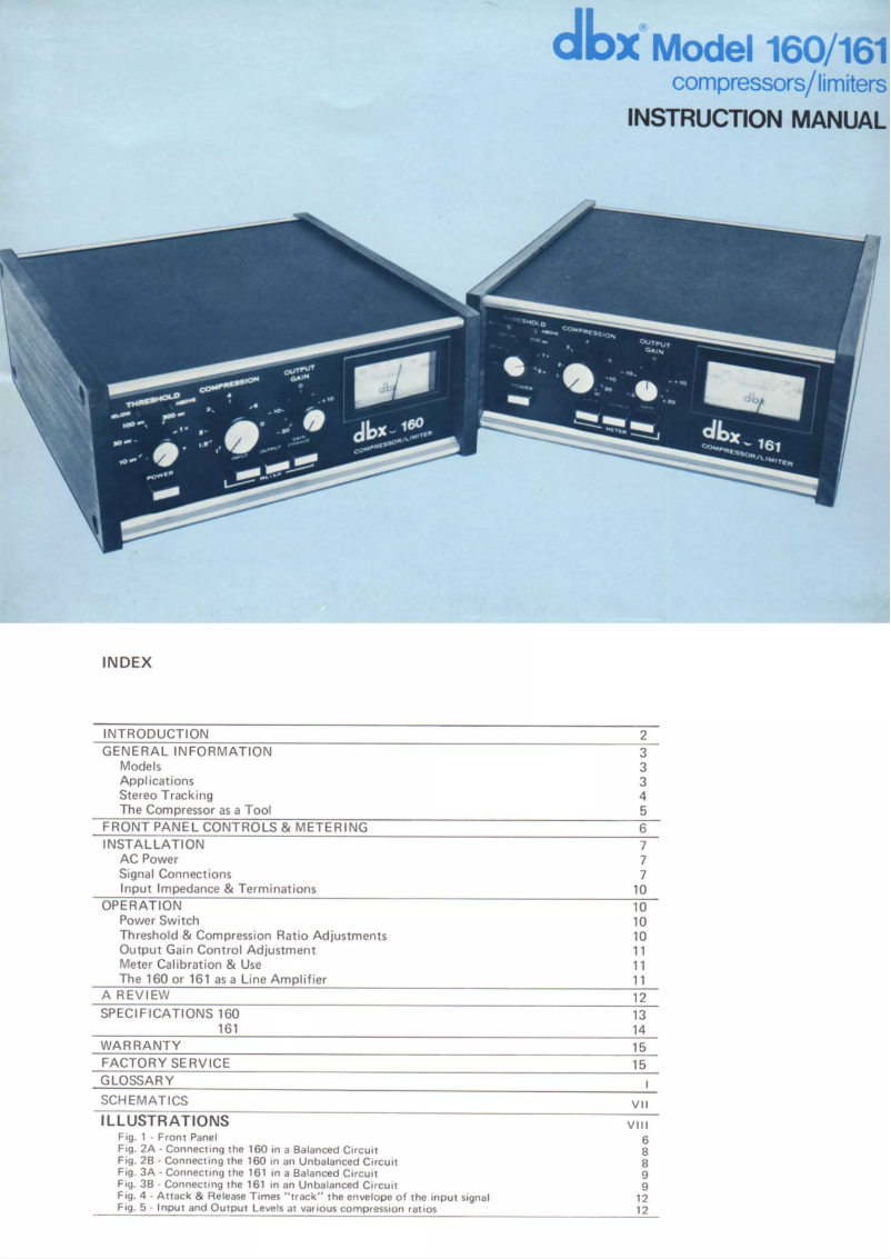 Page n°1 - Manuel utilisateur DBX 161