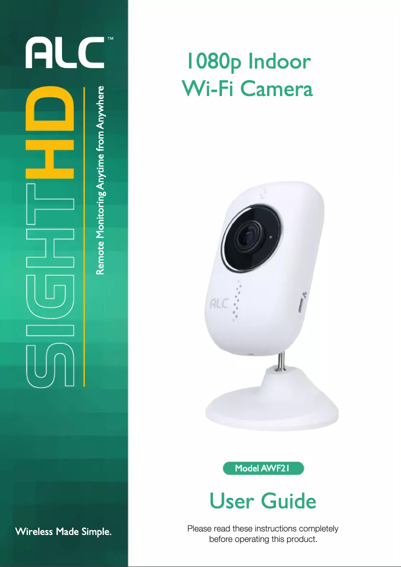 Page 1 de la notice Manuel utilisateur ALC SightHD AWF21