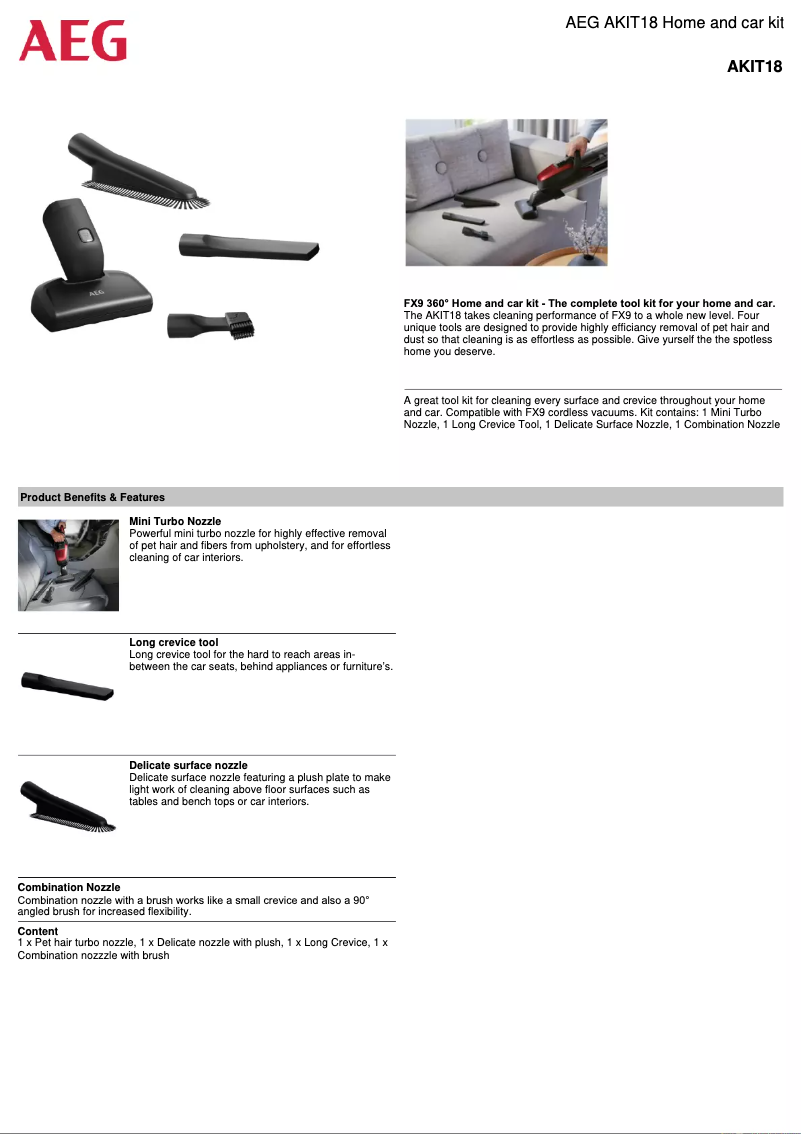 Página 1 del manual Manual de usuario AEG AKIT18