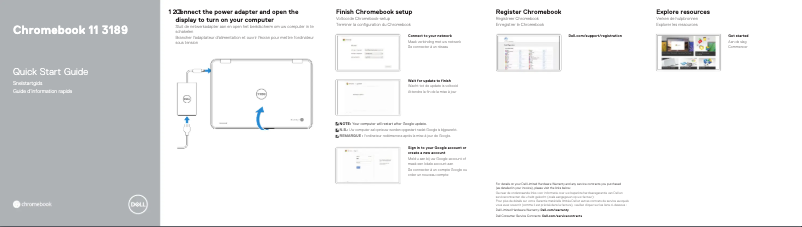 Page 1 de la notice Manuel utilisateur Dell Chromebook 3189