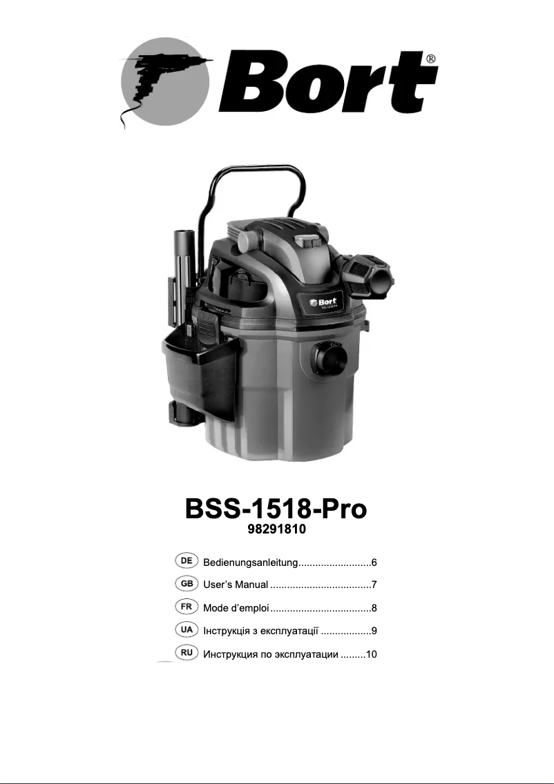 Page 1 de la notice Manuel utilisateur Bort BSS-1518-Pro