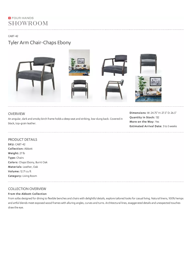 Page 1 de la notice Manuel utilisateur Four Hands CABT-42