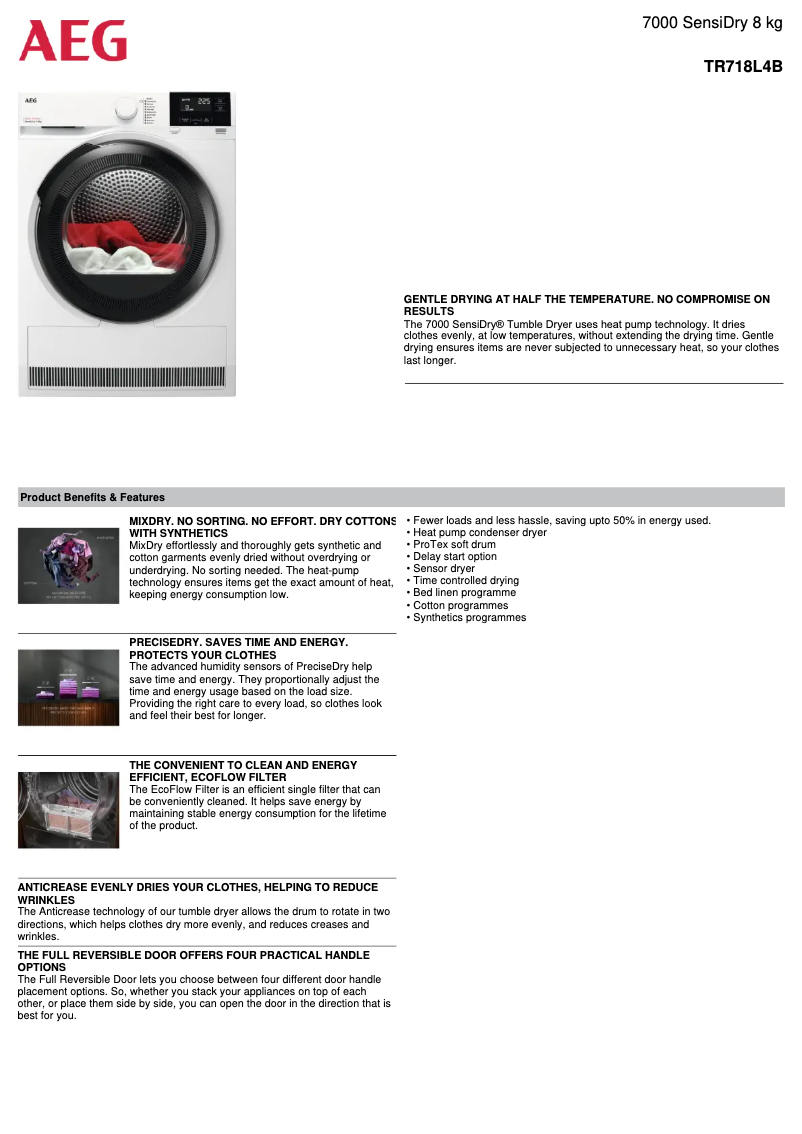 Image de la première page du manuel de l'appareil TR718L4B