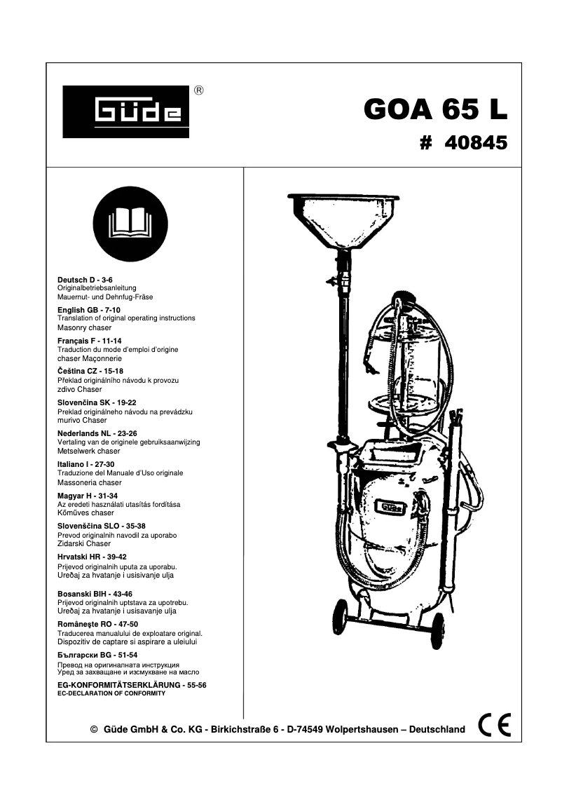 Page 1 de la notice Manuel utilisateur Güde GOA 65