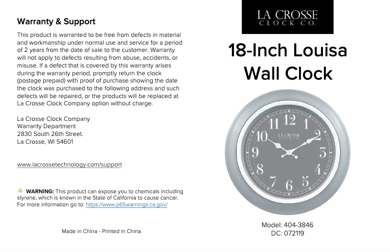 Page 1 de la notice Manuel utilisateur La Crosse Technology 404-3846