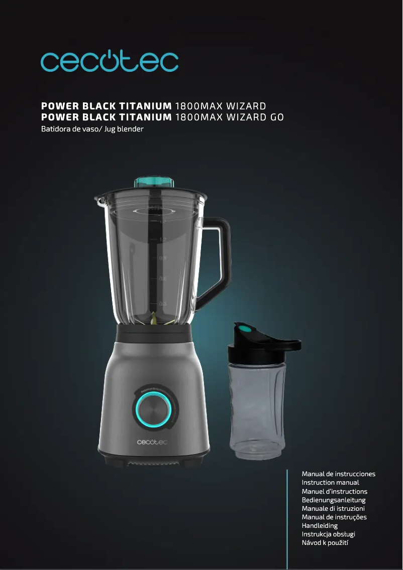 Page 1 de la notice Manuel utilisateur Cecotec Power Black Titanium 1800MAX Wizard