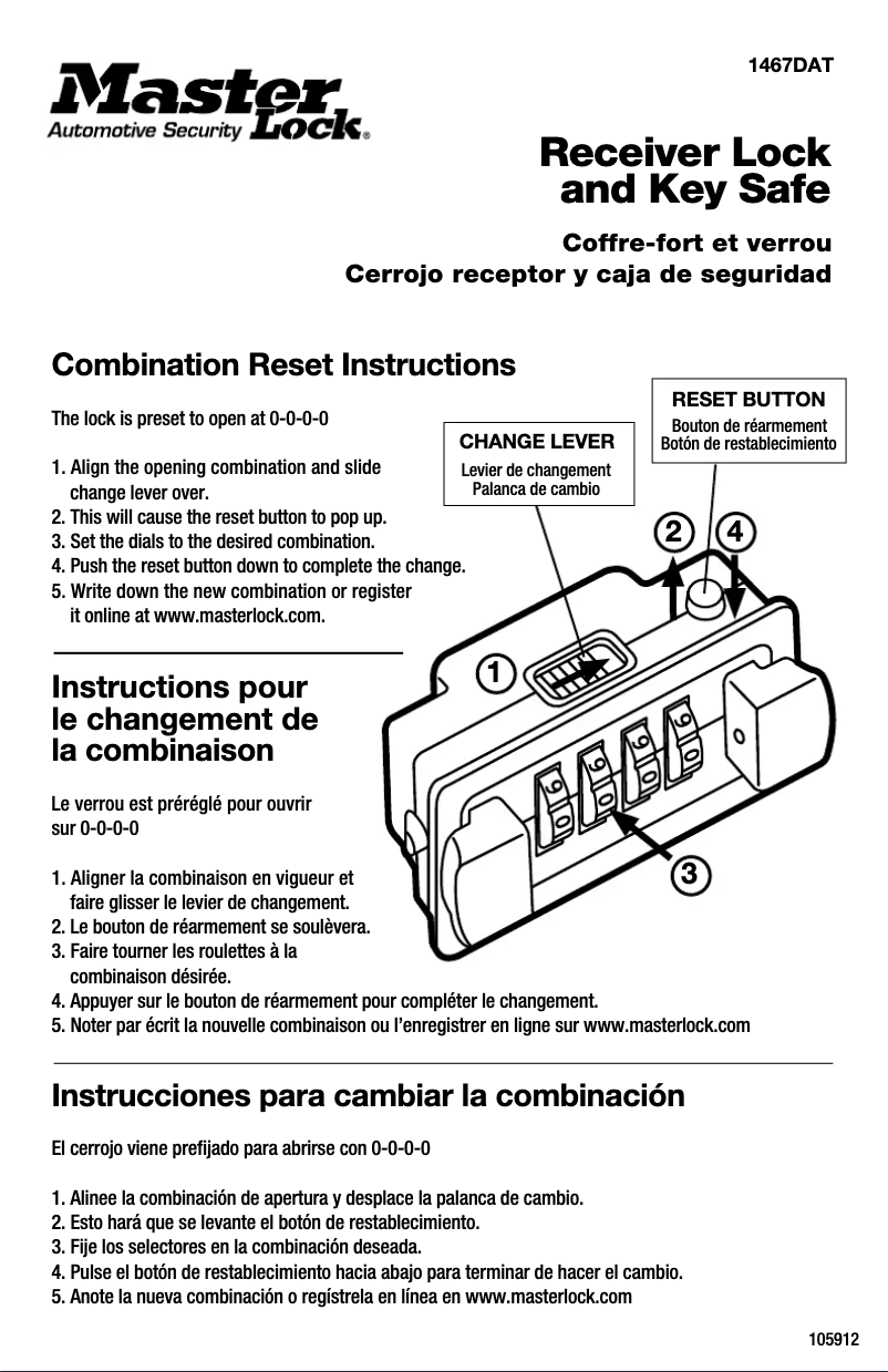 Página 1 del manual Manual de usuario Master Lock 1467DAT