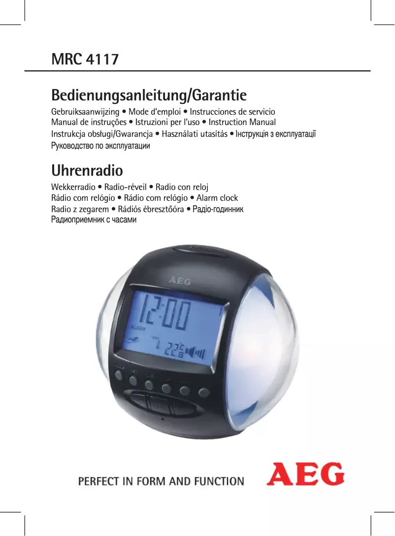 Page 1 de la notice Manuel utilisateur AEG MRC 4117