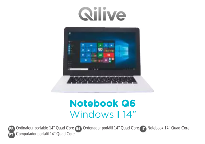 Page 1 de la notice Manuel utilisateur Qilive Cloudbook Q6