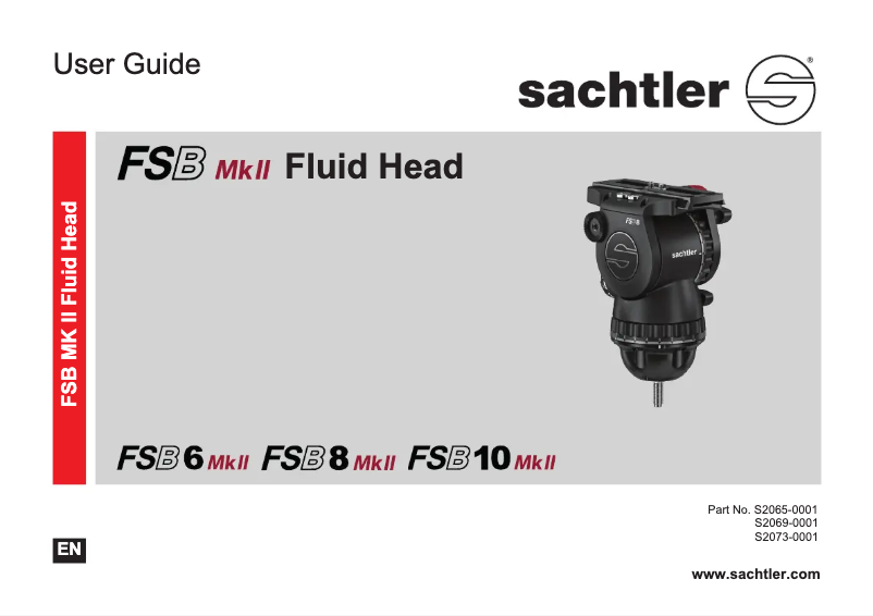 Page 1 de la notice Manuel utilisateur Sachtler FSB 10 Mk II