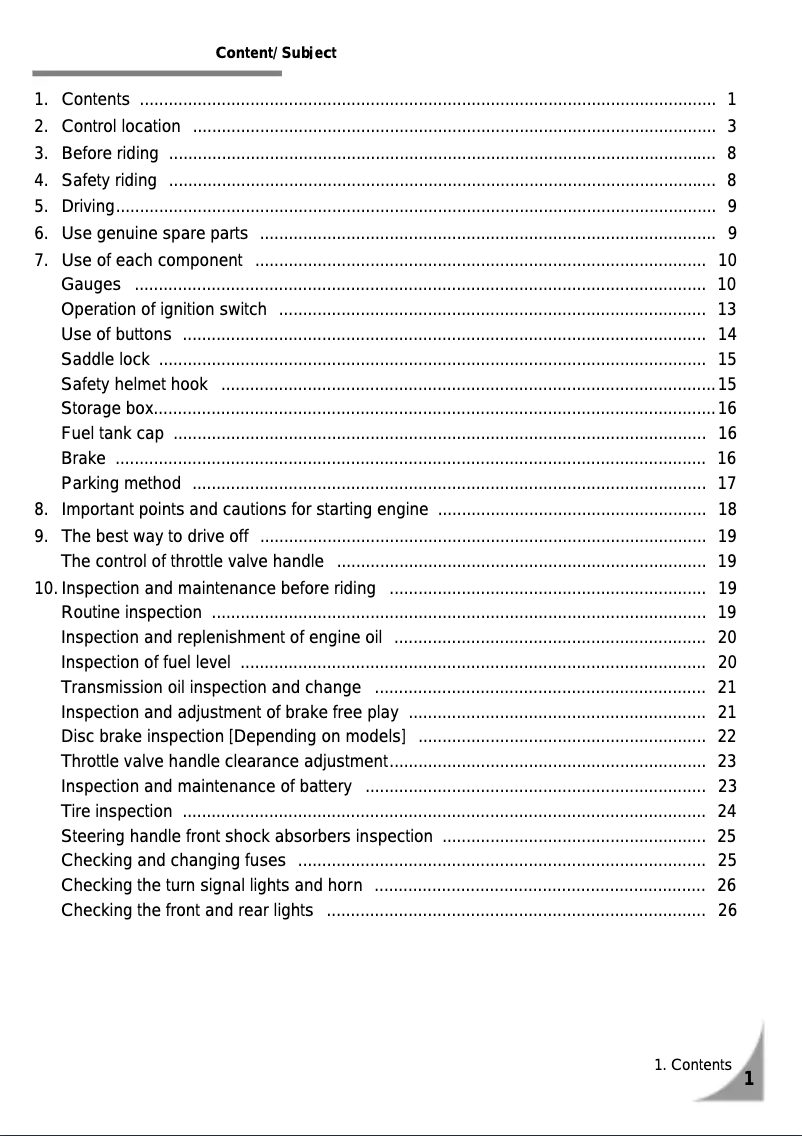 Page 1 de la notice Manuel utilisateur SYM JET Basix 50