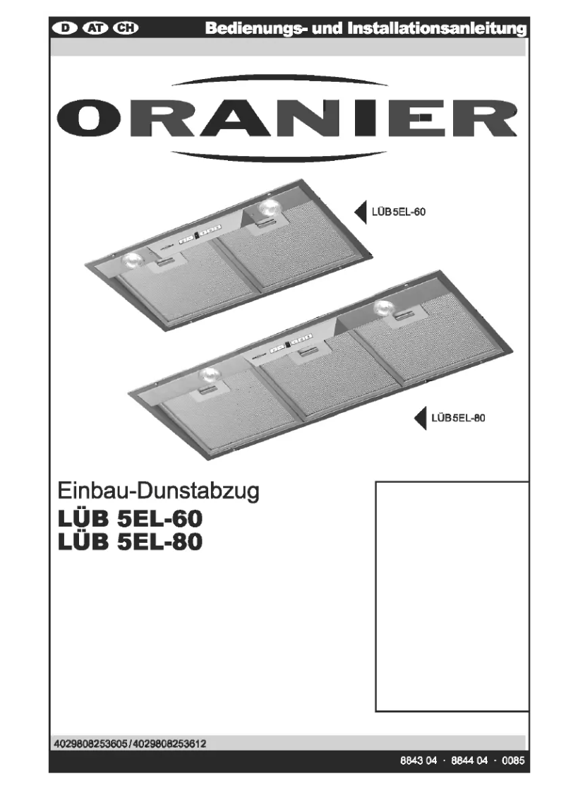 Page n°1 - Manuel utilisateur Oranier LUB 5EL-90