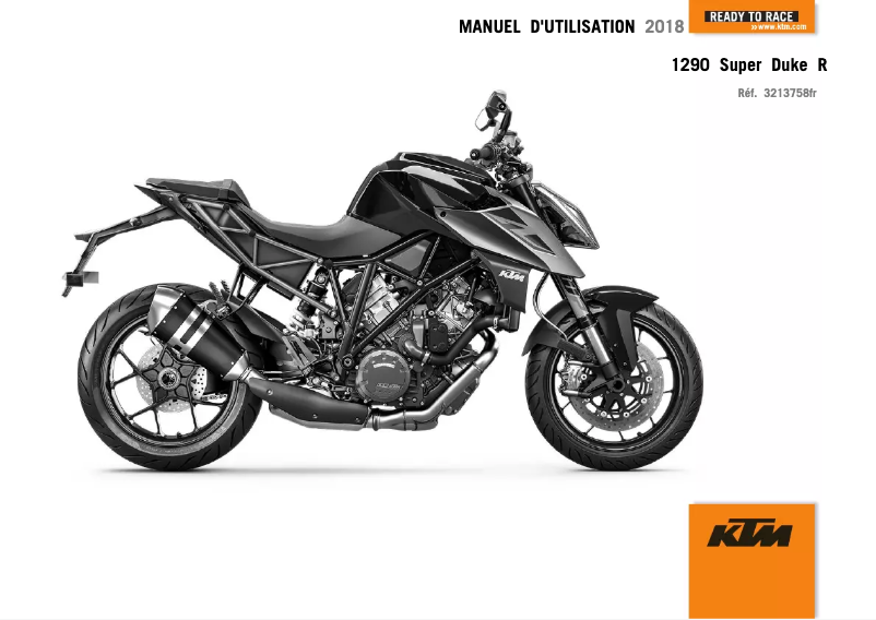 Page n°1 - Manuel utilisateur KTM 1290 Super Duke R (2018)