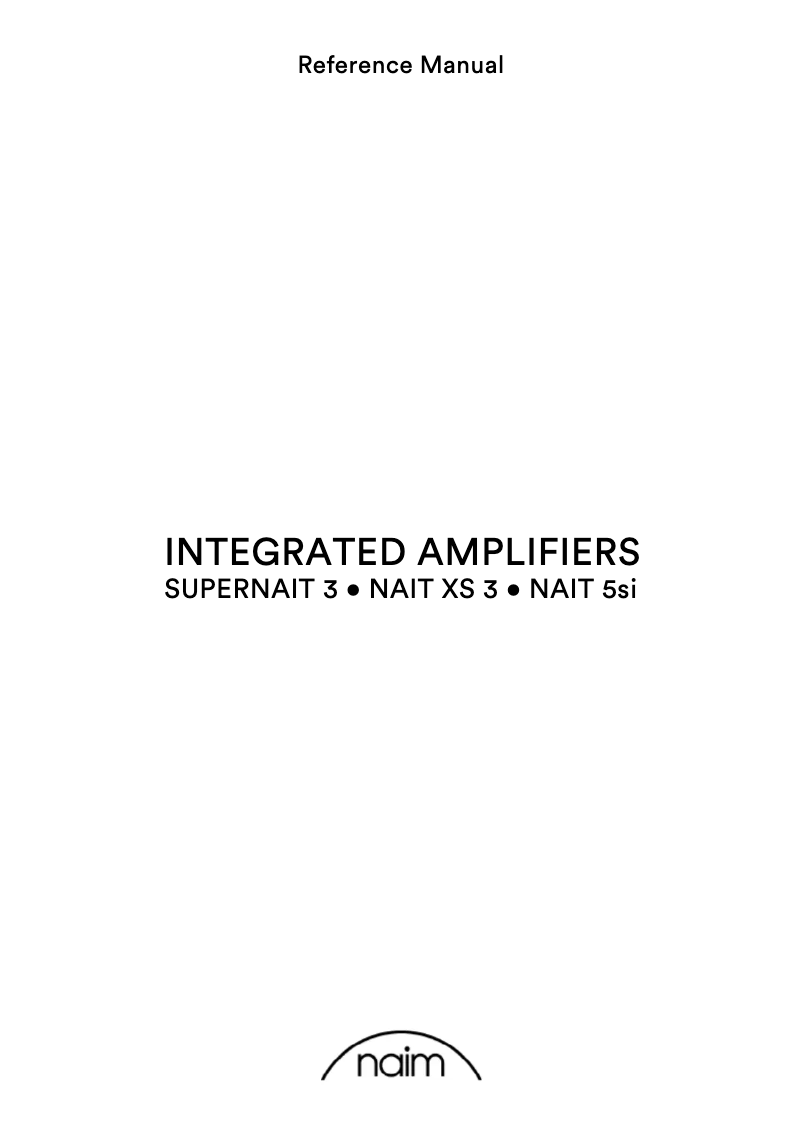 Page 1 de la notice Manuel utilisateur Naim SuperNait 3