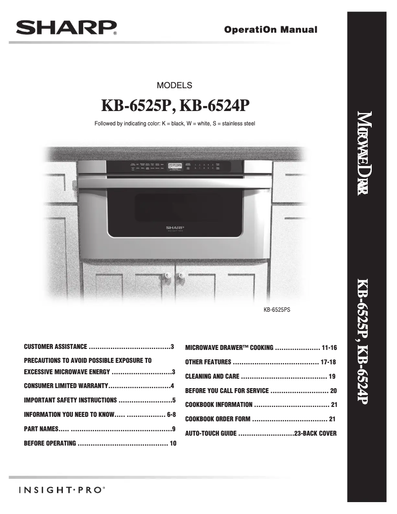 Page 1 de la notice Manuel utilisateur Sharp KB-6525PS