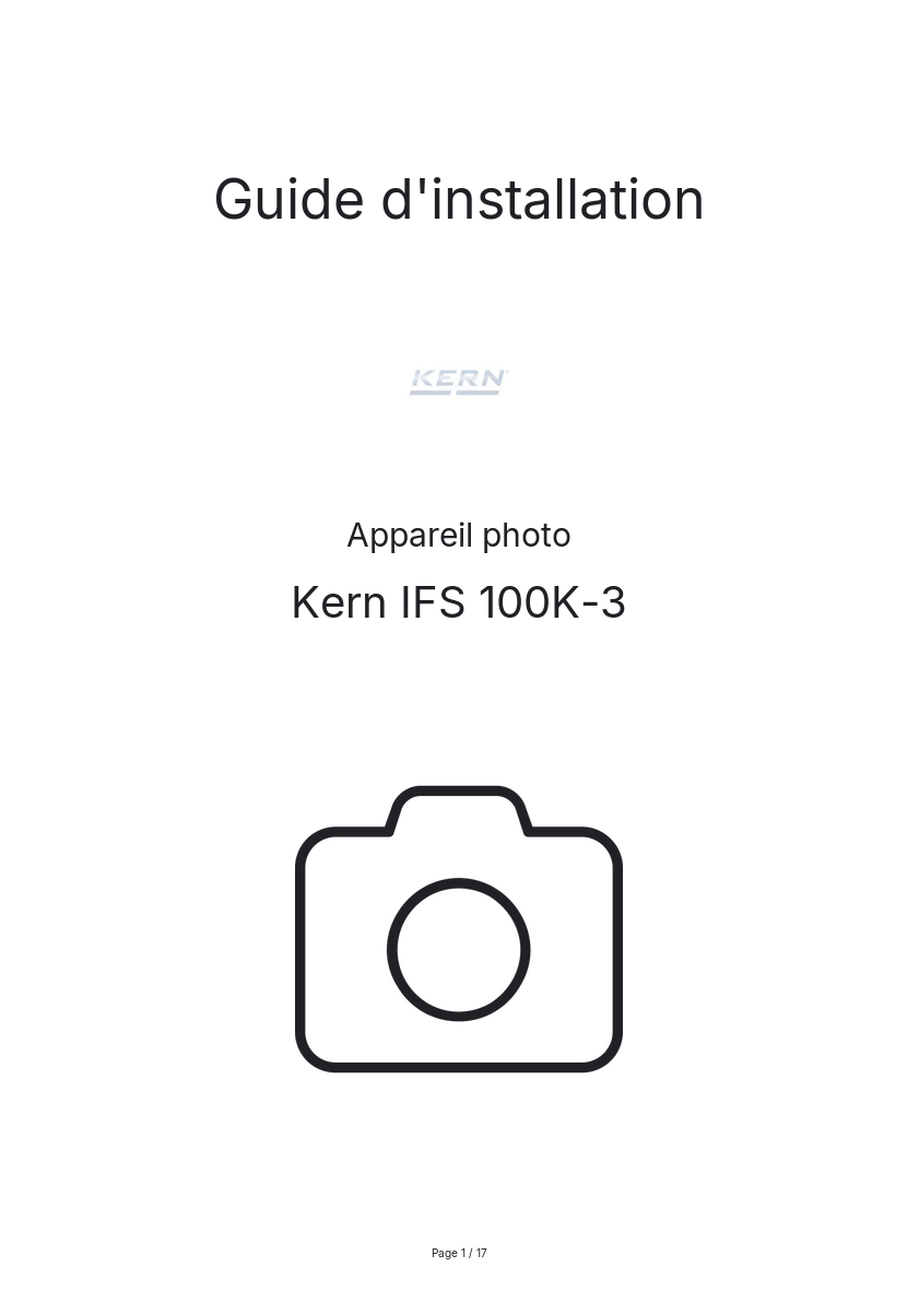 Image de la première page du manuel de l'appareil IFS 100K-3