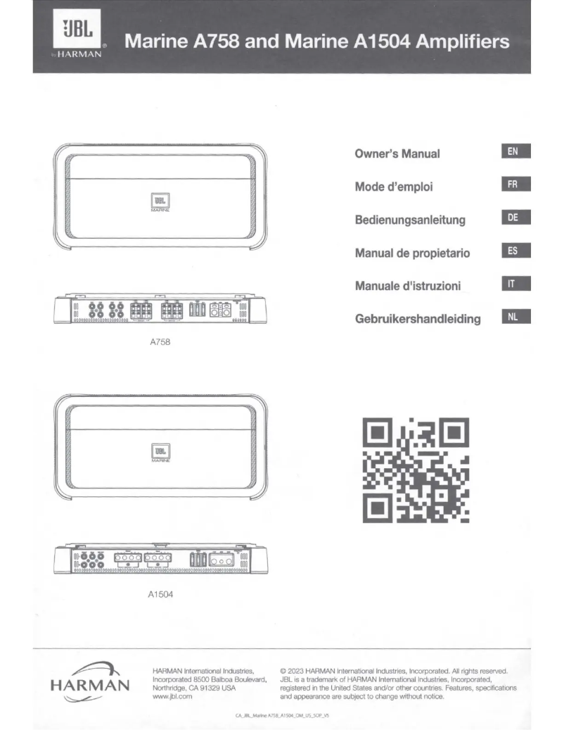Page 1 de la notice Manuel utilisateur JBL Marine A758