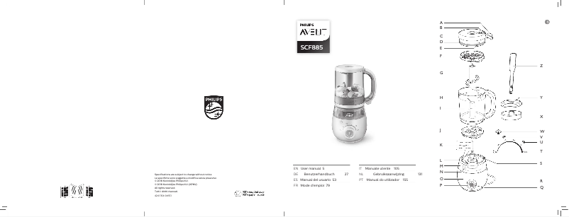 Image de la première page du manuel de l'appareil Avent SCF885