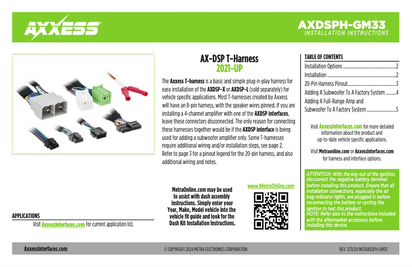 Image de la première page du manuel de l'appareil AXDSPH-GM33