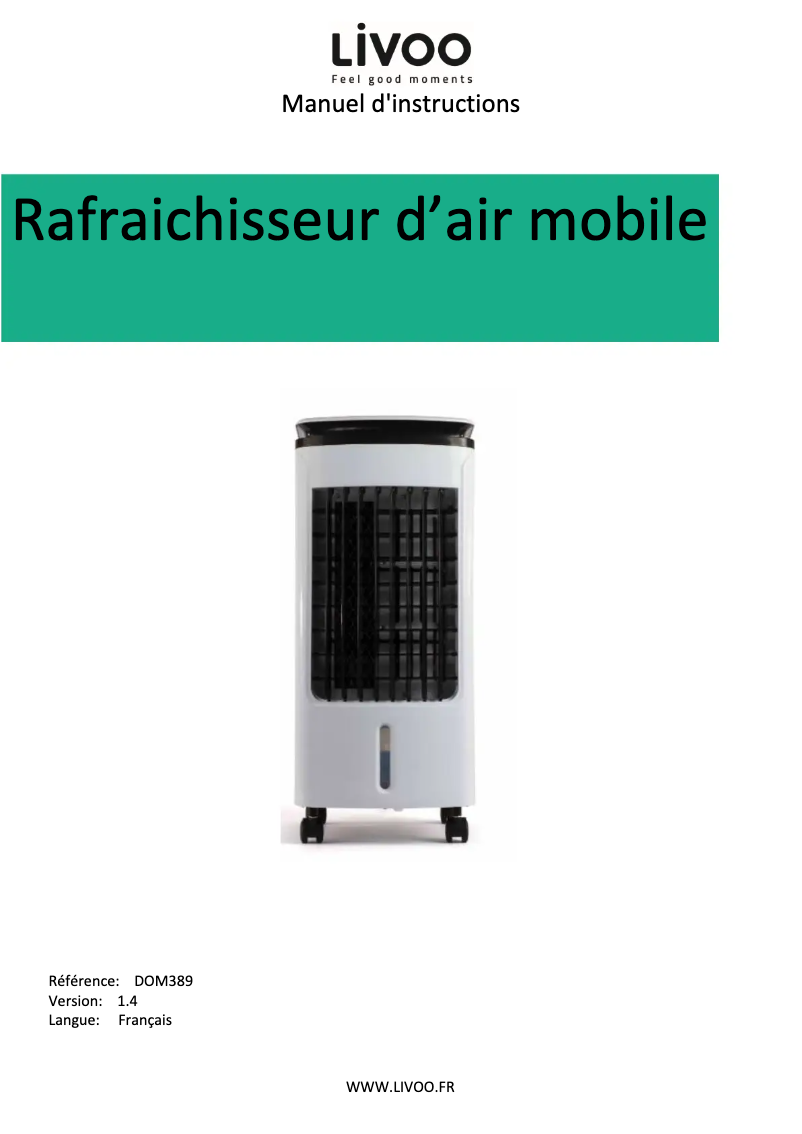 Image de la première page du manuel de l'appareil DOM389