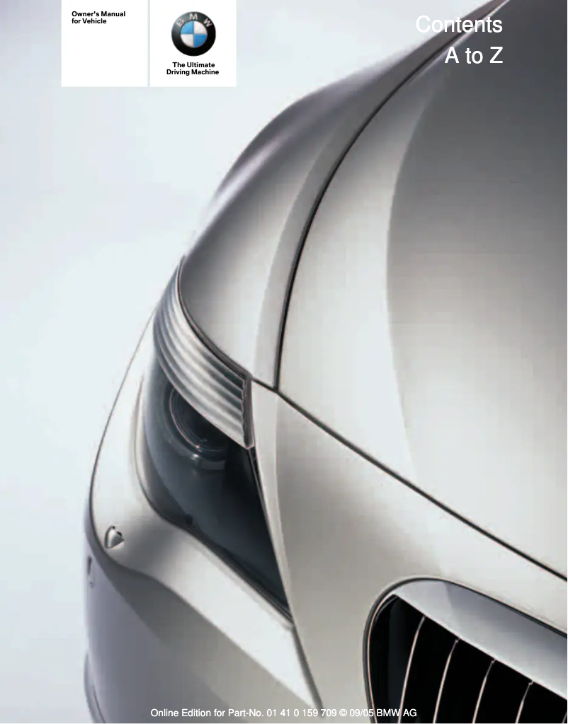 Image de la première page du manuel de l'appareil 650i Convertible (2006)