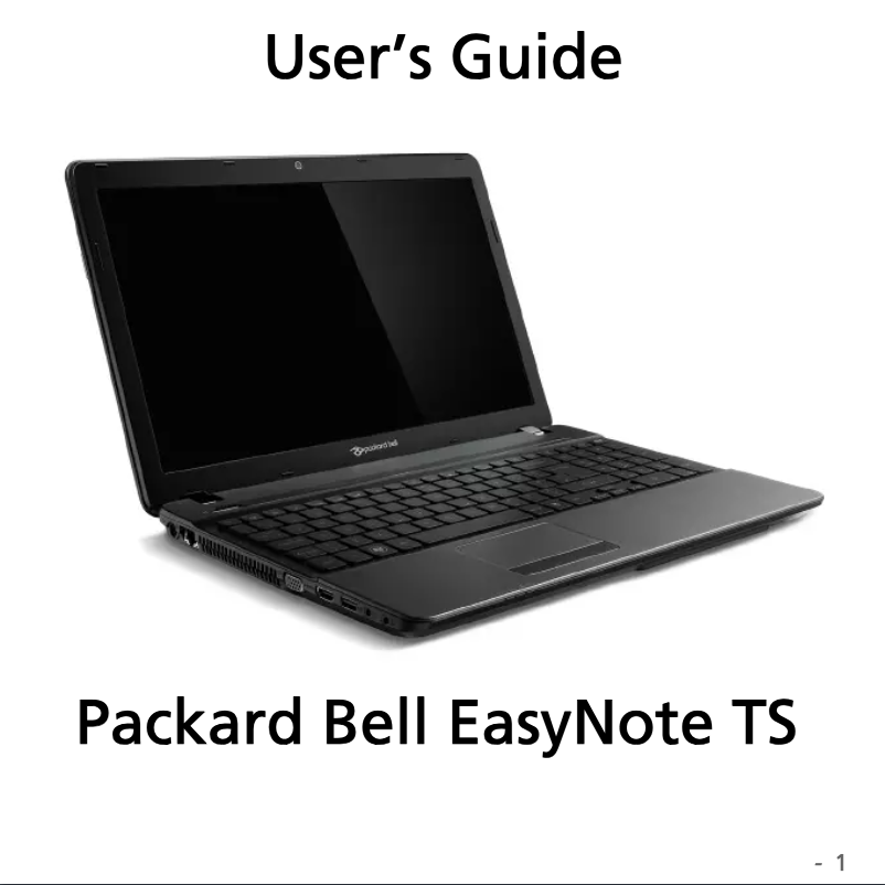 Page 1 de la notice Manuel utilisateur Packard Bell Easy Note TSX