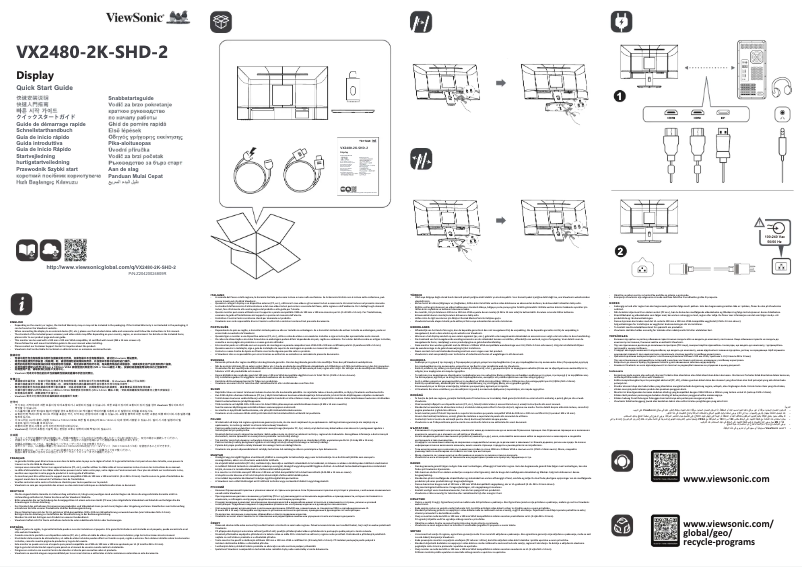 Page n°1 - Manuel utilisateur Viewsonic VX2480-2K-SHD-2