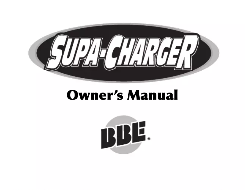 Page n°1 - Manuel utilisateur BBE Supa Charger