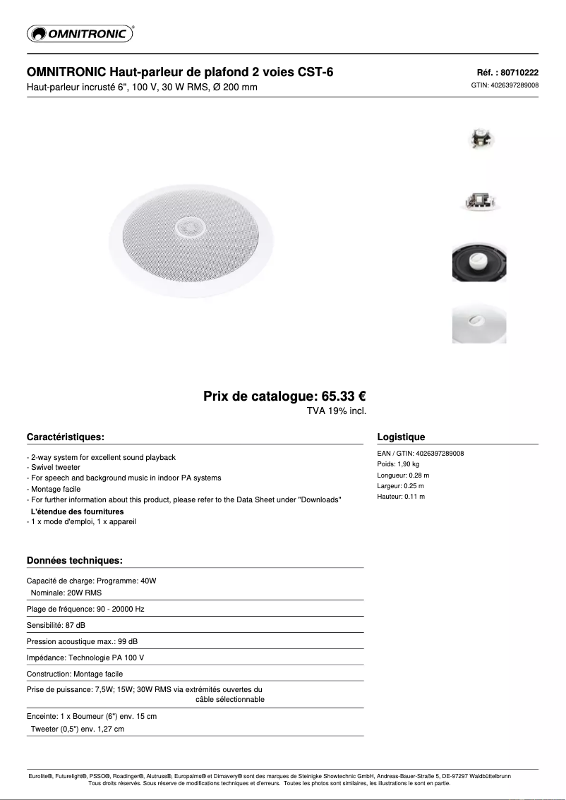 Image de la première page du manuel de l'appareil CST-6