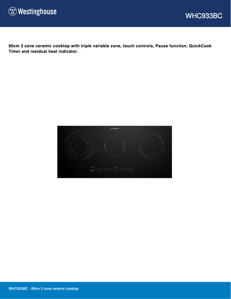 Image de la première page du manuel de l'appareil WHC933BC