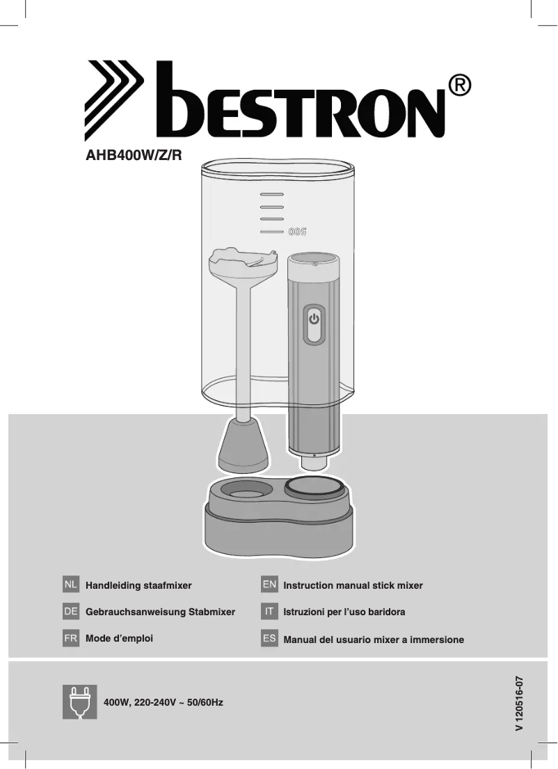 Page 1 de la notice Manuel utilisateur Bestron AHB400W