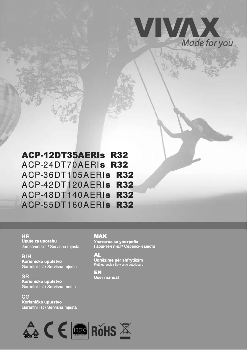 Image de la première page du manuel de l'appareil ACP-48DT140AERI+ R32