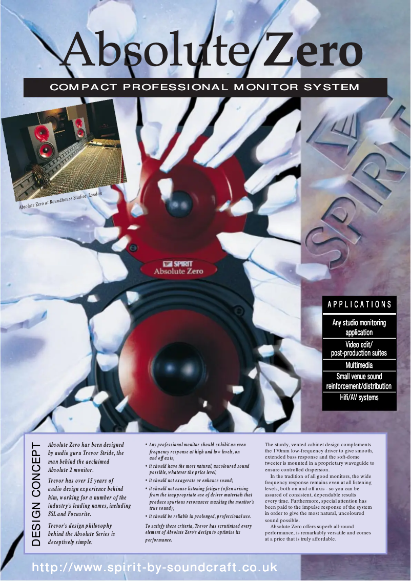 Image de la première page du manuel de l'appareil Spirit Absolute Zero