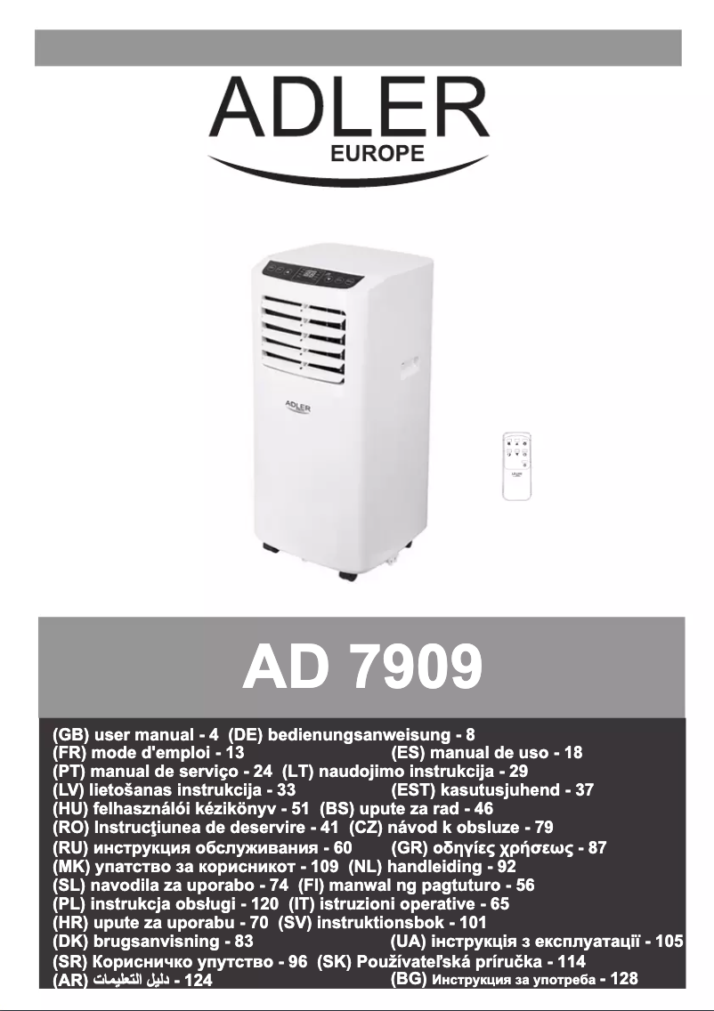 Page 1 de la notice Manuel utilisateur Adler AD 7909