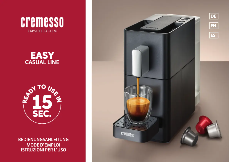 Página 1 del manual Manual de usuario Cremesso Easy