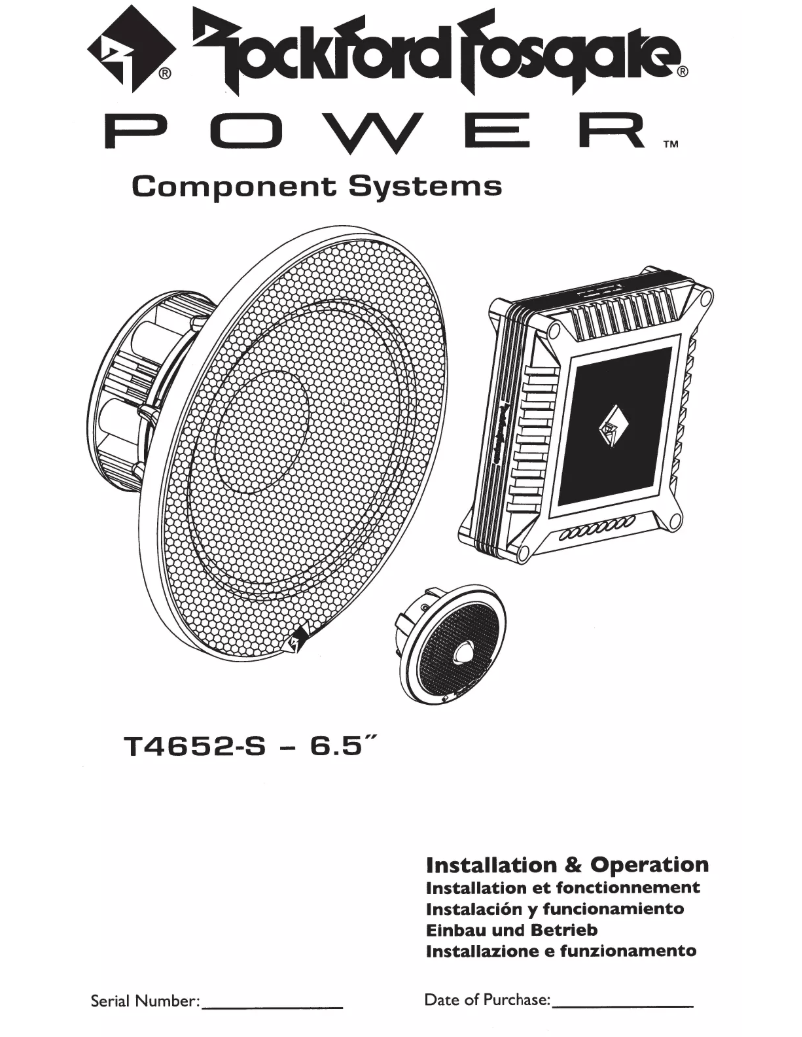 Page 1 de la notice Manuel utilisateur Rockford Fosgate Power T4652-S