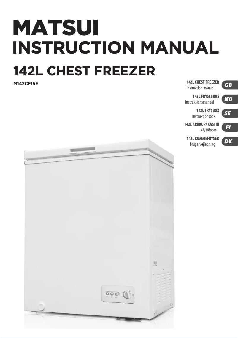 Page 1 de la notice Manuel utilisateur Matsui M142CF15E