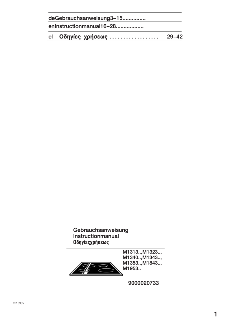 Page 1 de la notice Manuel utilisateur Neff M1343