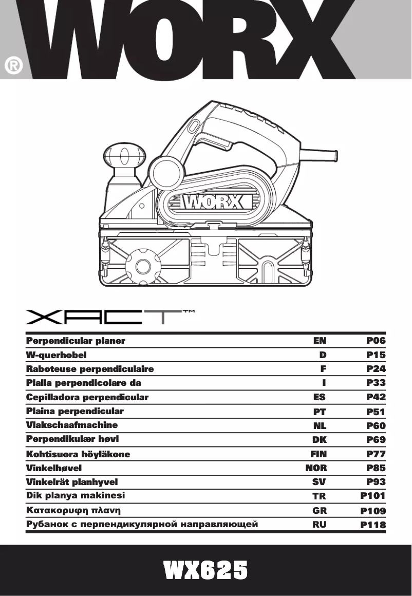 Page 1 de la notice Manuel utilisateur Worx WX625