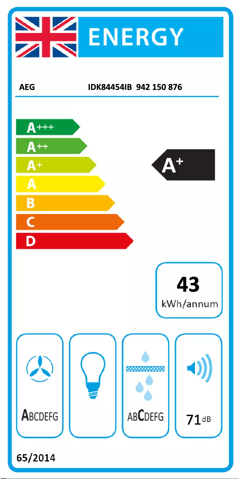 Page n°1 - Label énergétique AEG IDK84454IB