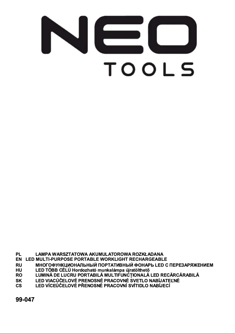 Page 1 de la notice Manuel utilisateur NEO tools 99-047