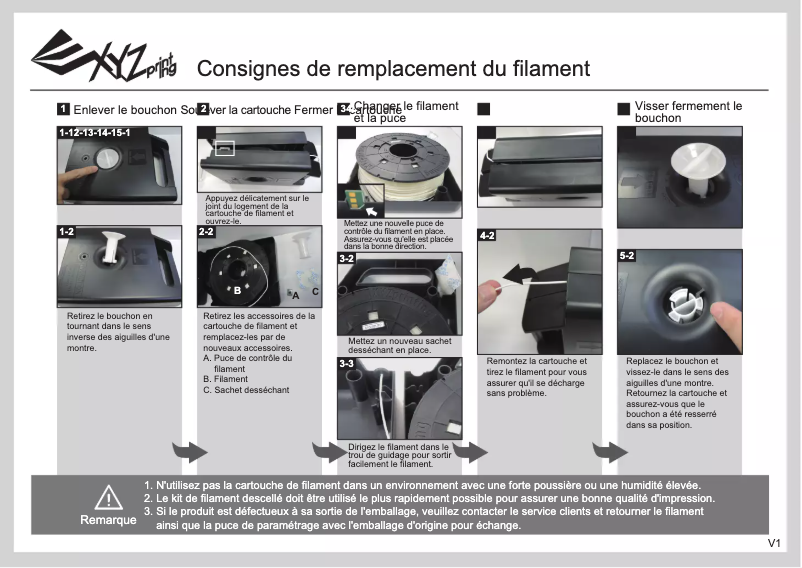 Page 1 de la notice Manuel utilisateur XYZprinting RF10XXEUZZE