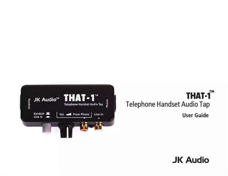 Image de la première page du manuel de l'appareil THAT-1