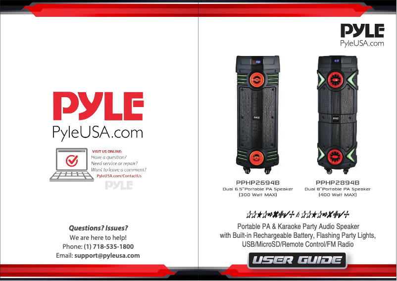 Page n°1 - Manuel utilisateur Pyle PPHP2694B