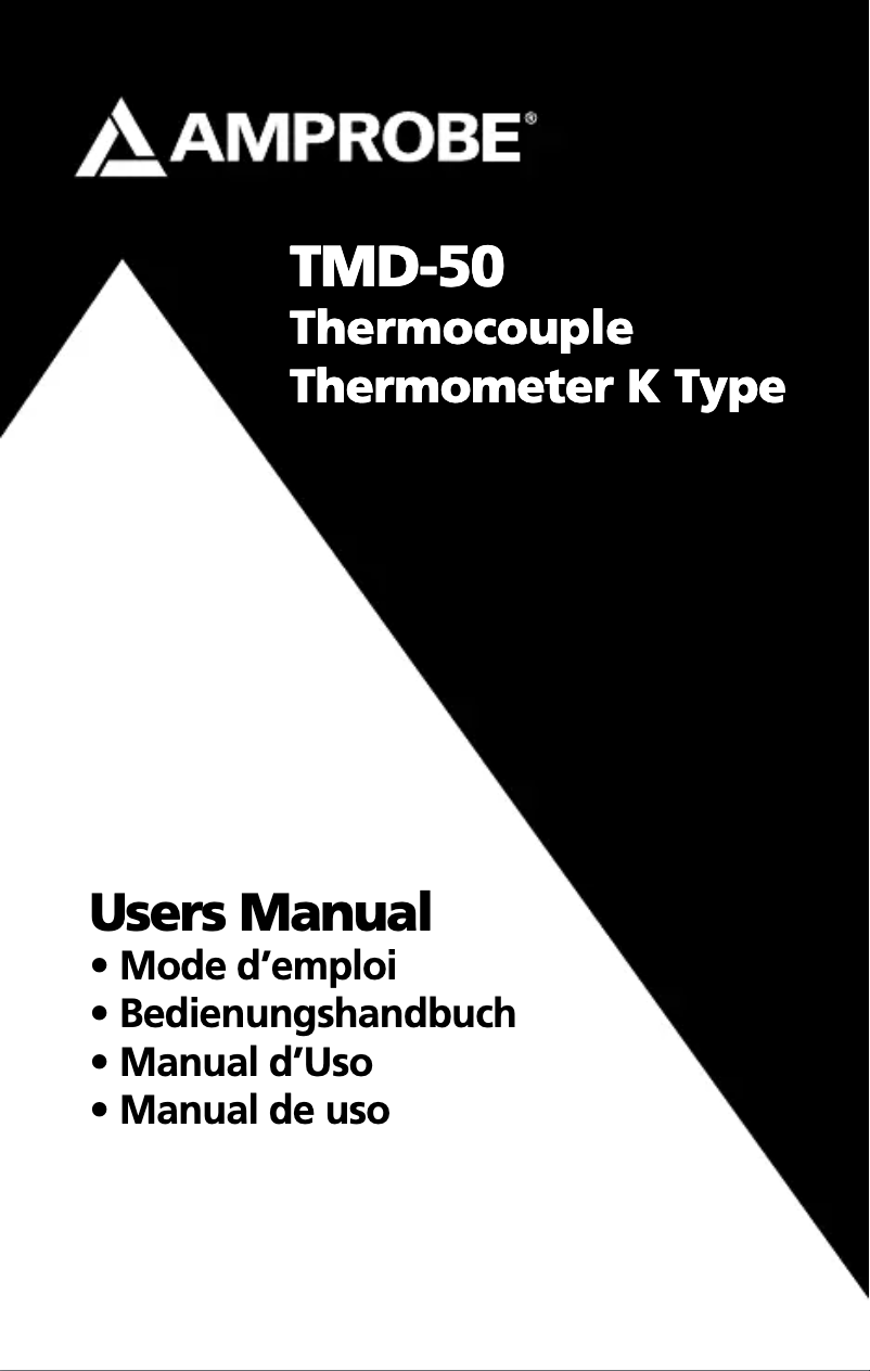 Page n°1 - Manuel utilisateur Amprobe TMD-50