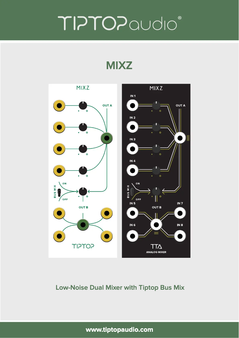 Page 1 de la notice Manuel utilisateur Tiptop Audio MIXZ